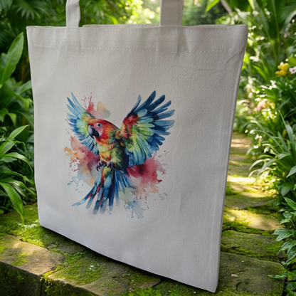 Colour Splash Parrot Canvas Tote Bag