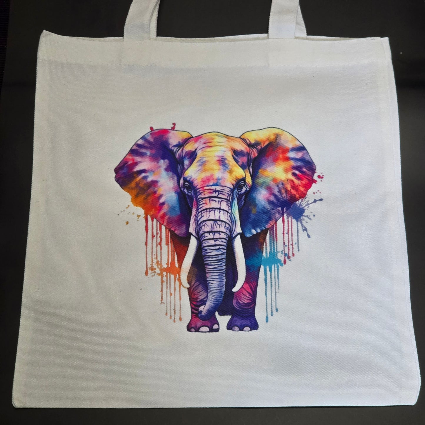 Colour Splash Elephant Canvas Tote Bag