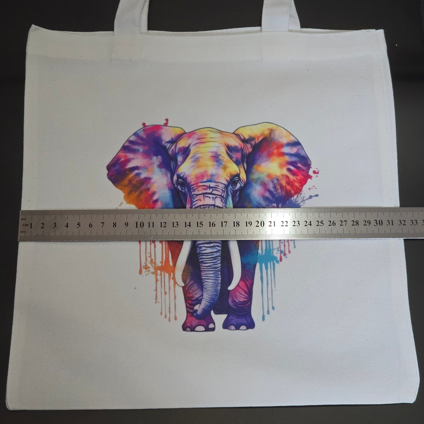 Colour Splash Elephant Canvas Tote Bag