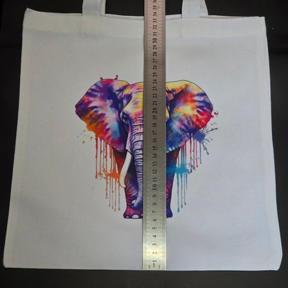 Colour Splash Elephant Canvas Tote Bag