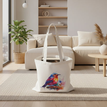 Colour Splash Robin Canvas Tote Bag