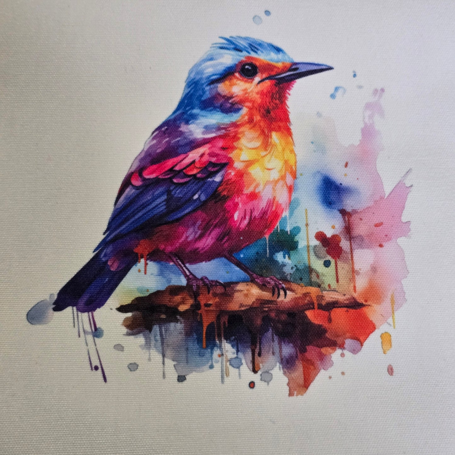 Colour Splash Robin Canvas Tote Bag