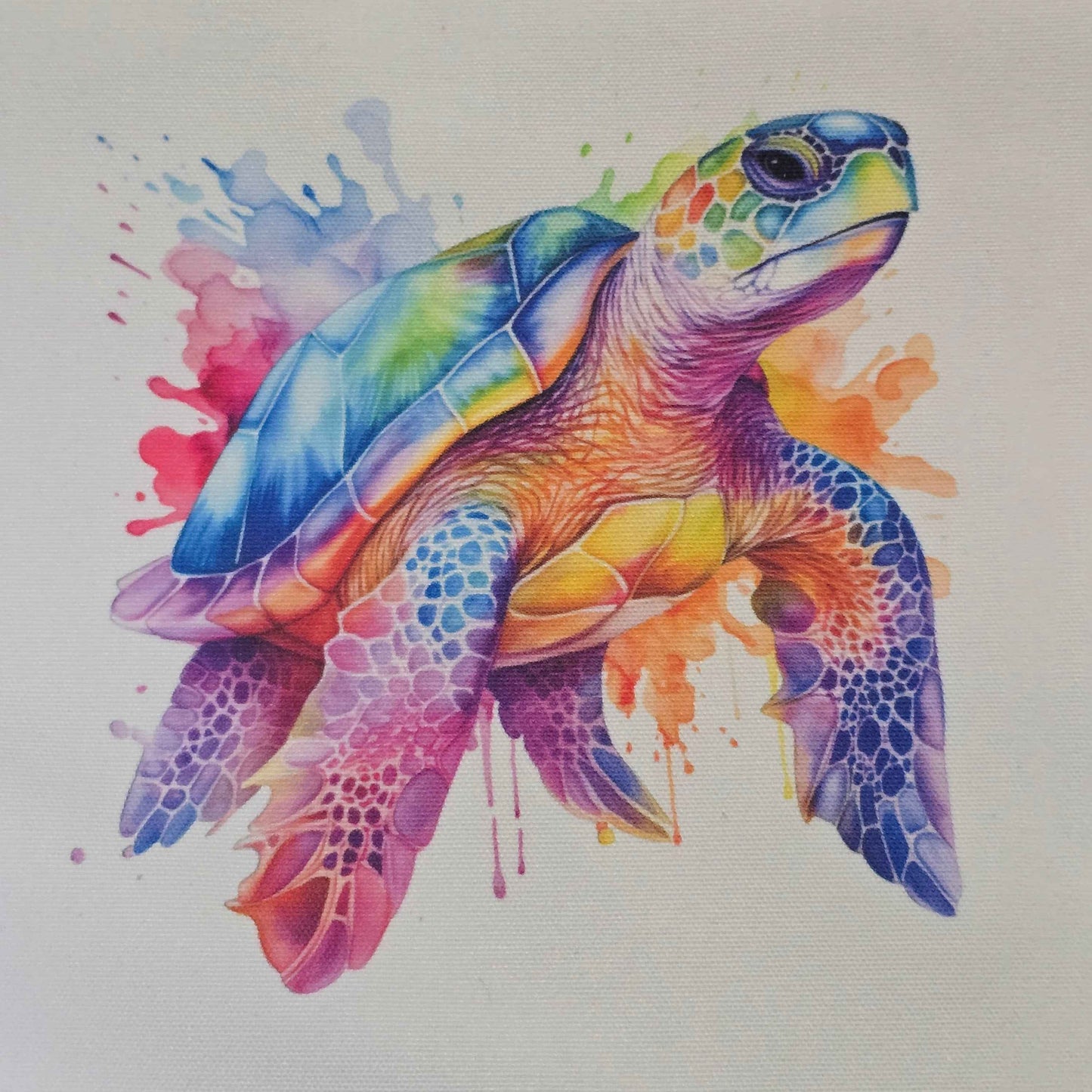 Colour Splash Sea Turtle Canvas Tote Bag
