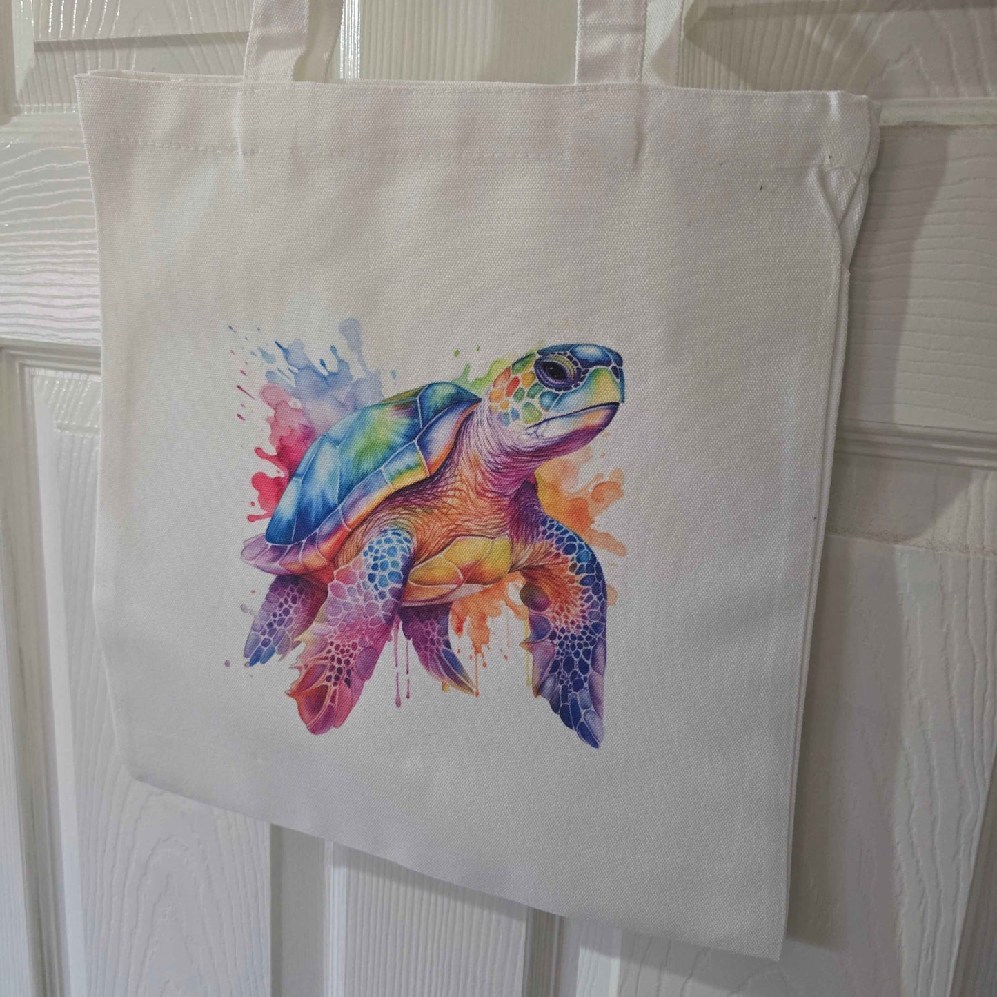 Colour Splash Sea Turtle Canvas Tote Bag