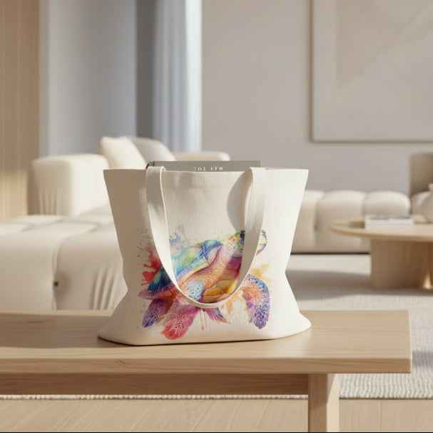 Colour Splash Sea Turtle Canvas Tote Bag