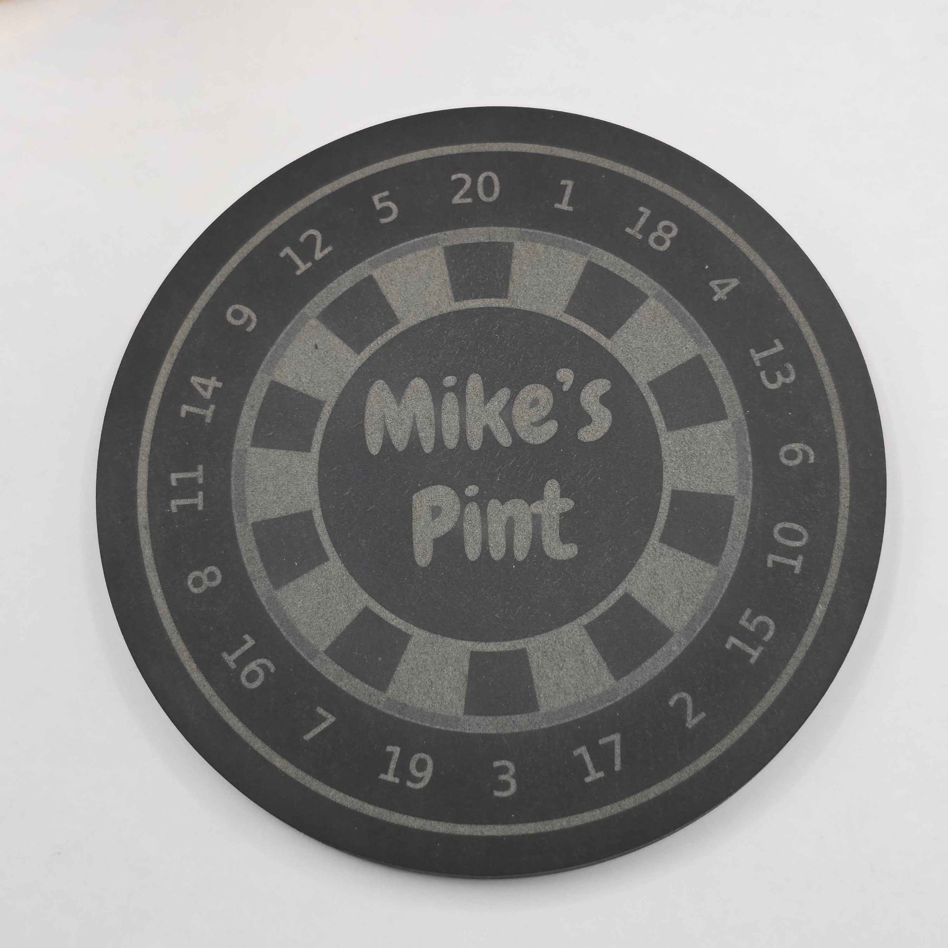 Personalised Dartboard Slate Coaster - Beer Mat