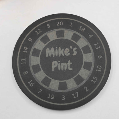 Personalised Dartboard Slate Coaster - Beer Mat