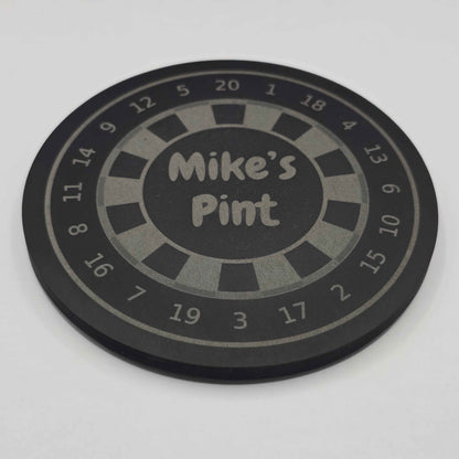 Personalised Dartboard Slate Coaster - Beer Mat