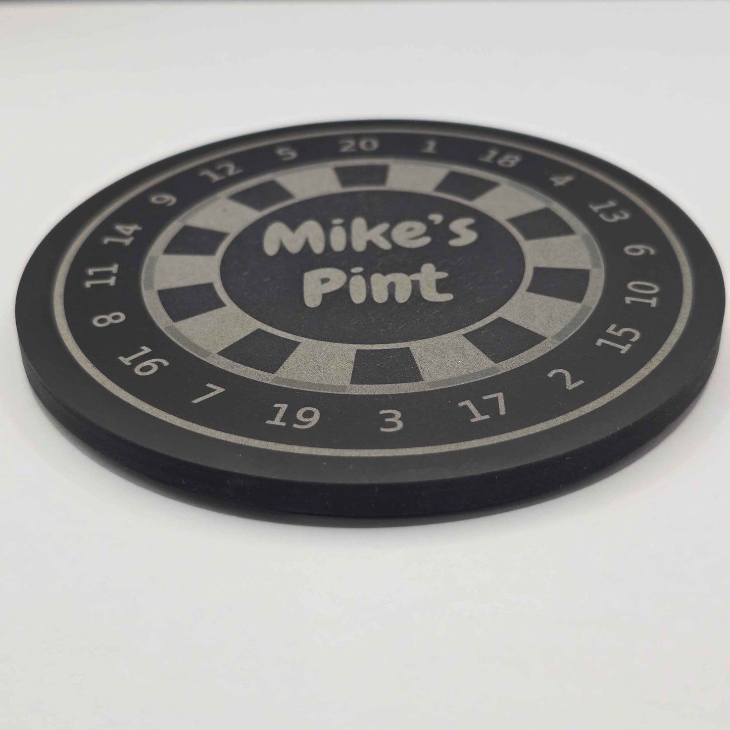 Personalised Dartboard Slate Coaster - Beer Mat