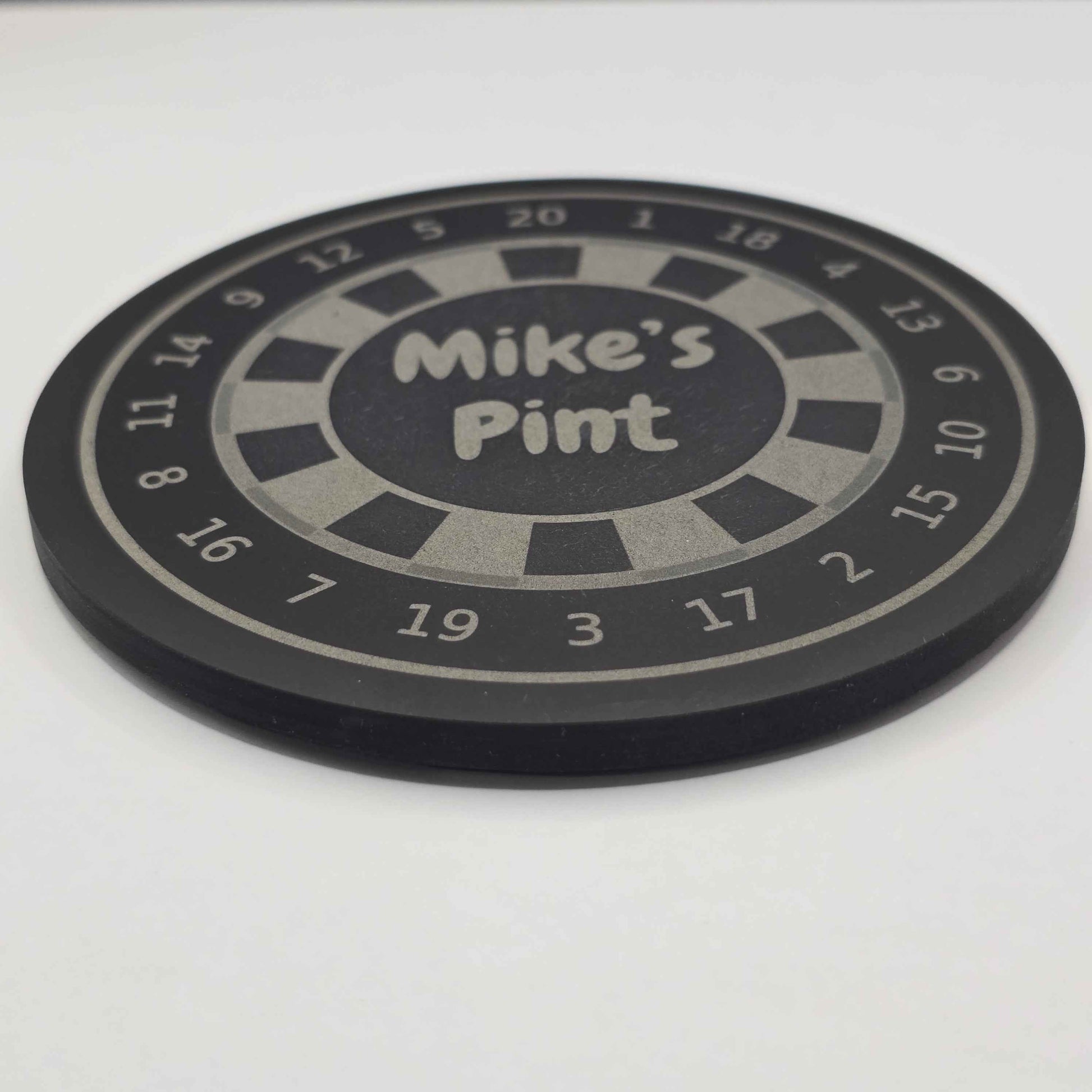 Personalised Dartboard Slate Coaster - Beer Mat
