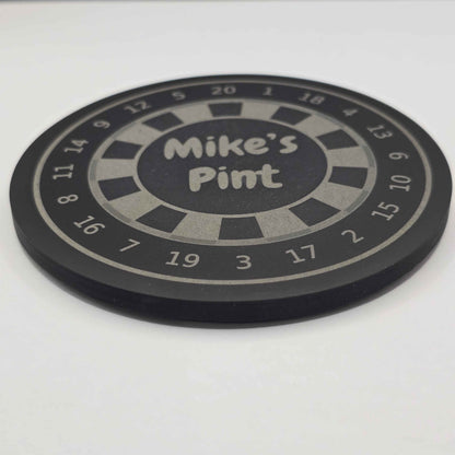 Personalised Dartboard Slate Coaster - Beer Mat