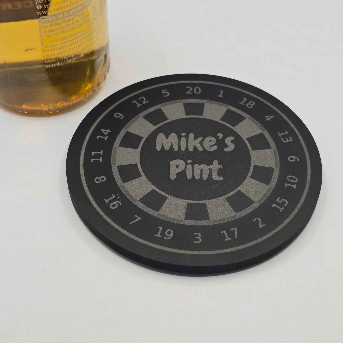 Personalised Dartboard Slate Coaster - Beer Mat