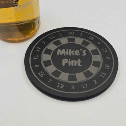 Personalised Dartboard Slate Coaster - Beer Mat