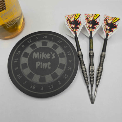 Personalised Dartboard Slate Coaster - Beer Mat