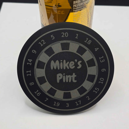 Personalised Dartboard Slate Coaster - Beer Mat