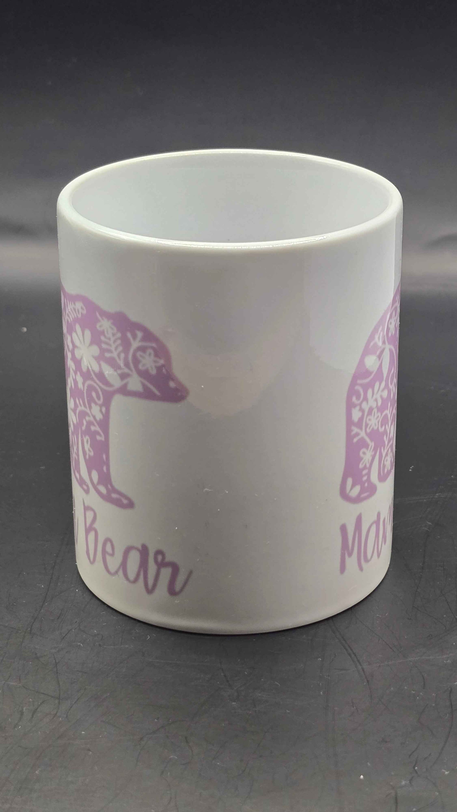 Floral Mama Bear Mug - Heart Handle Coffee Mug