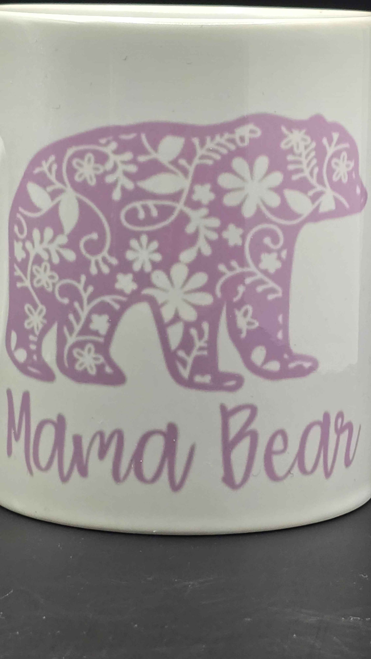 Floral Mama Bear Mug - Heart Handle Coffee Mug