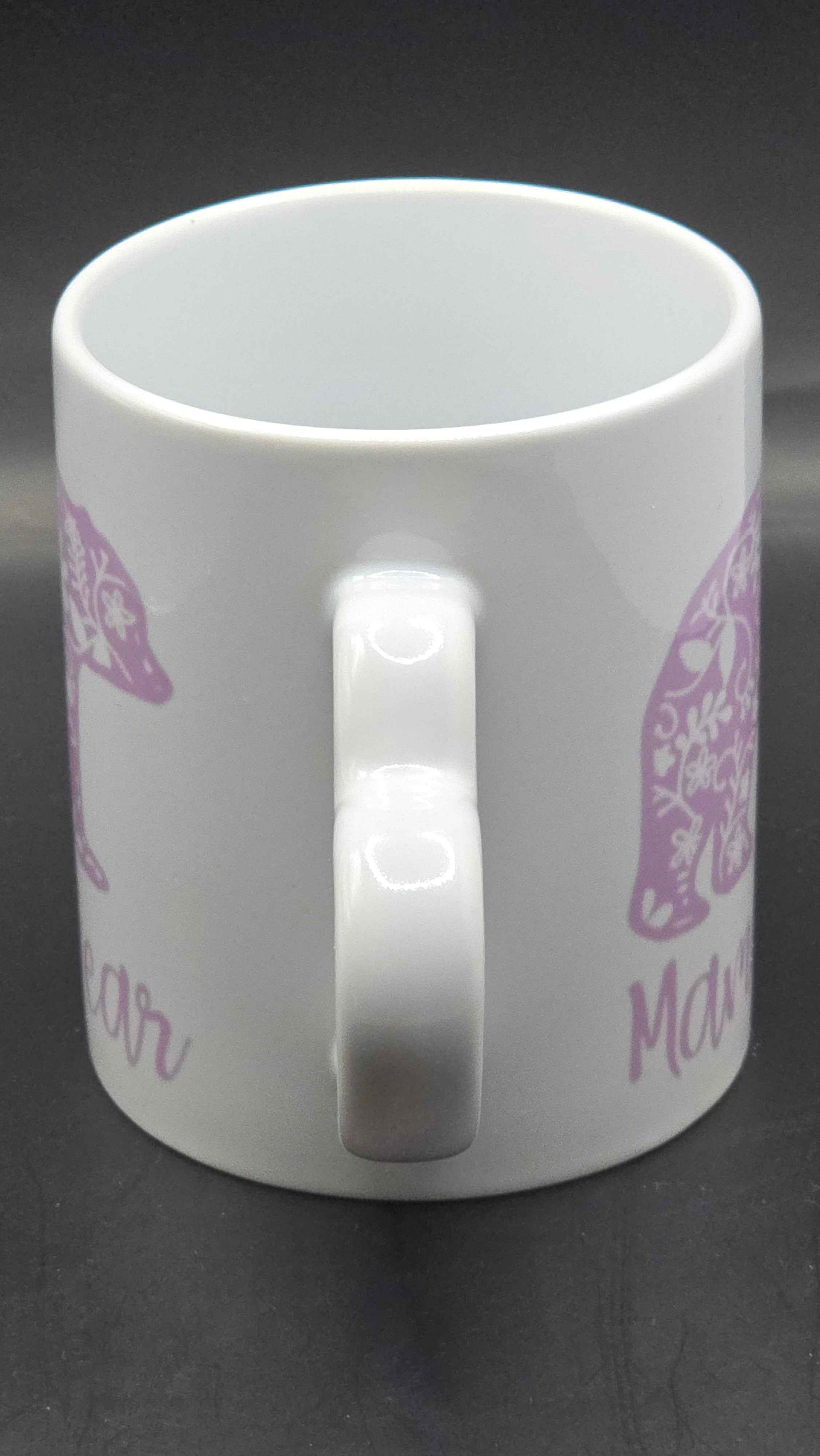 Floral Mama Bear Mug - Heart Handle Coffee Mug
