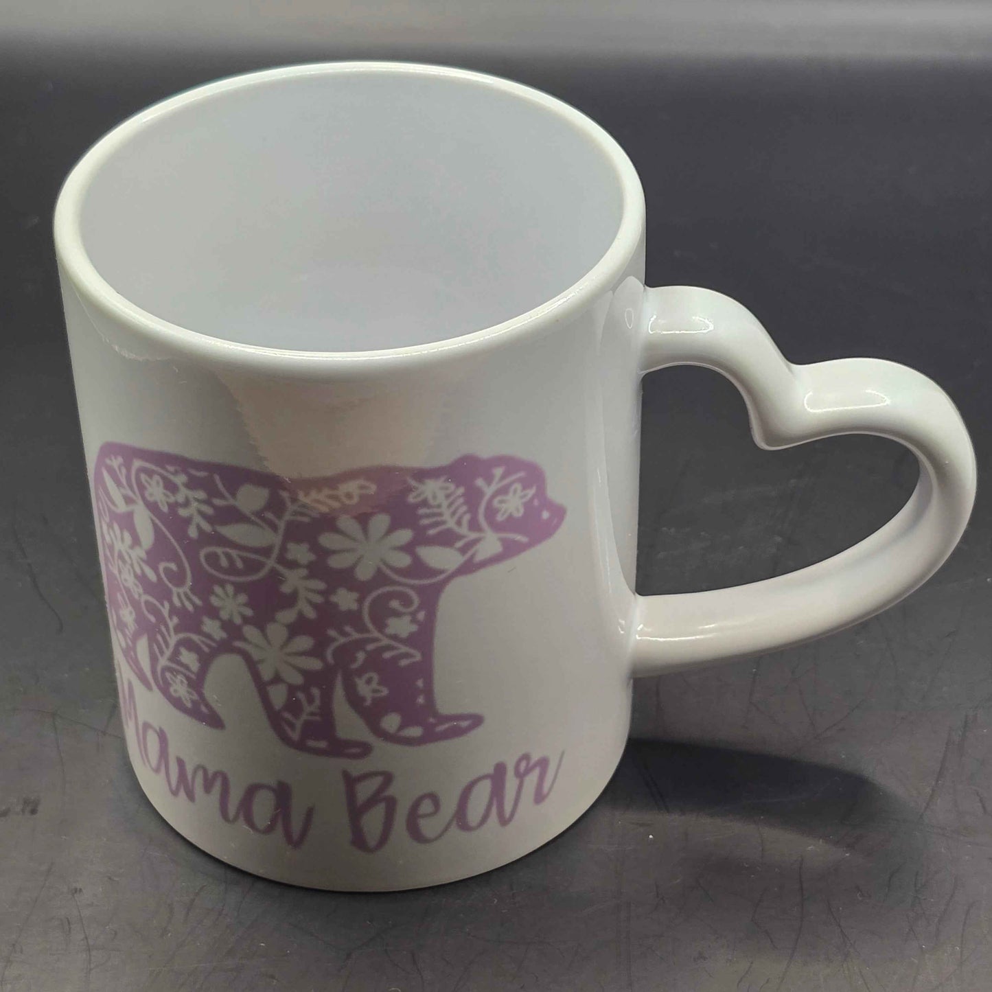 Floral Mama Bear Mug - Heart Handle Coffee Mug