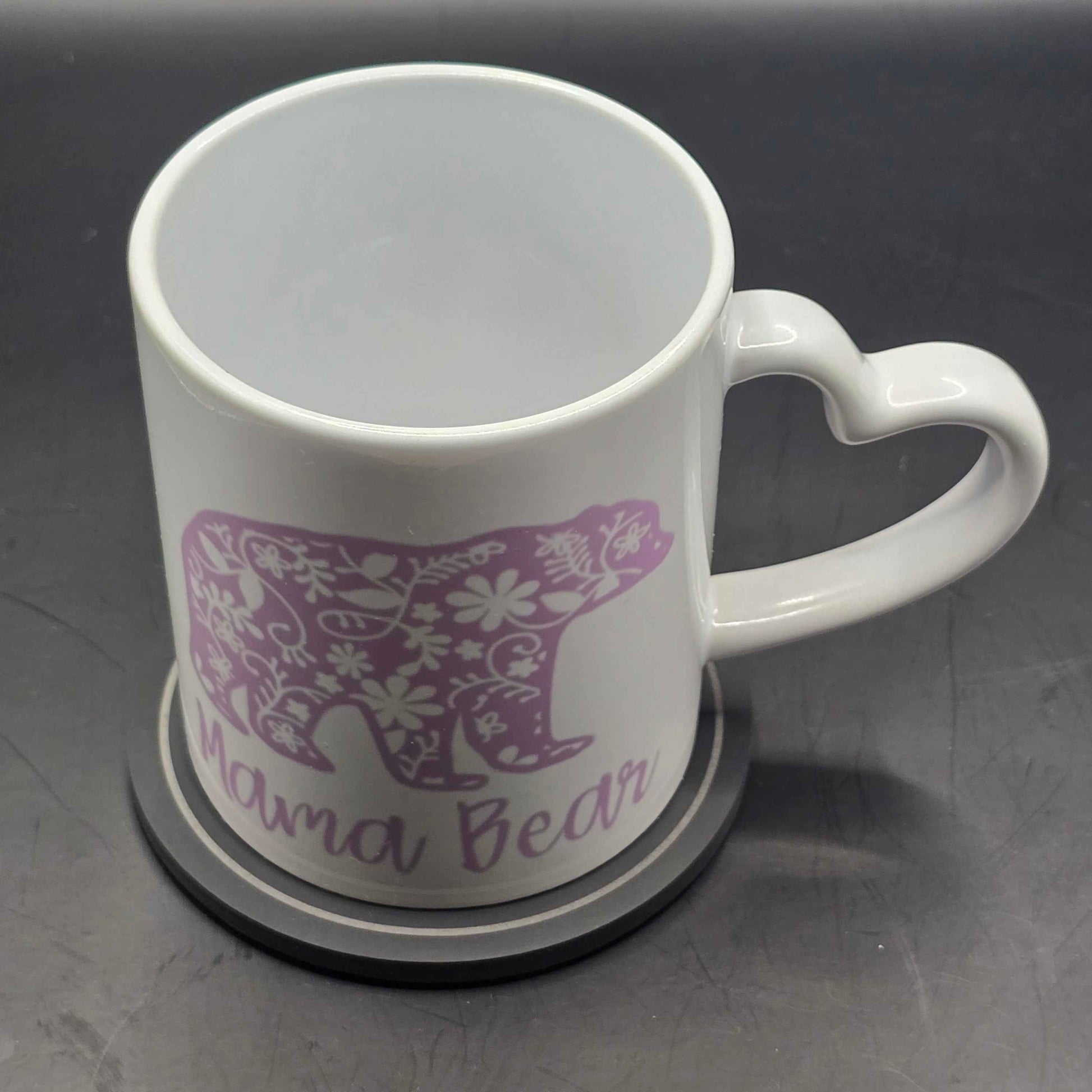 Floral Mama Bear Mug - Heart Handle Coffee Mug