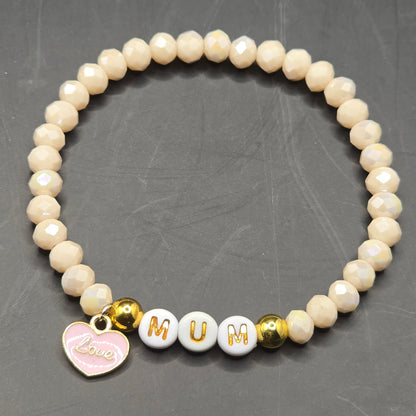 Mum Love Charm Beaded Bracelet