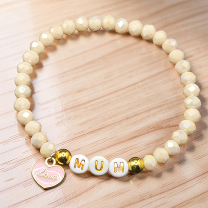 Mum Love Charm Beaded Bracelet