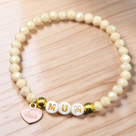 Mum Love Charm Beaded Bracelet