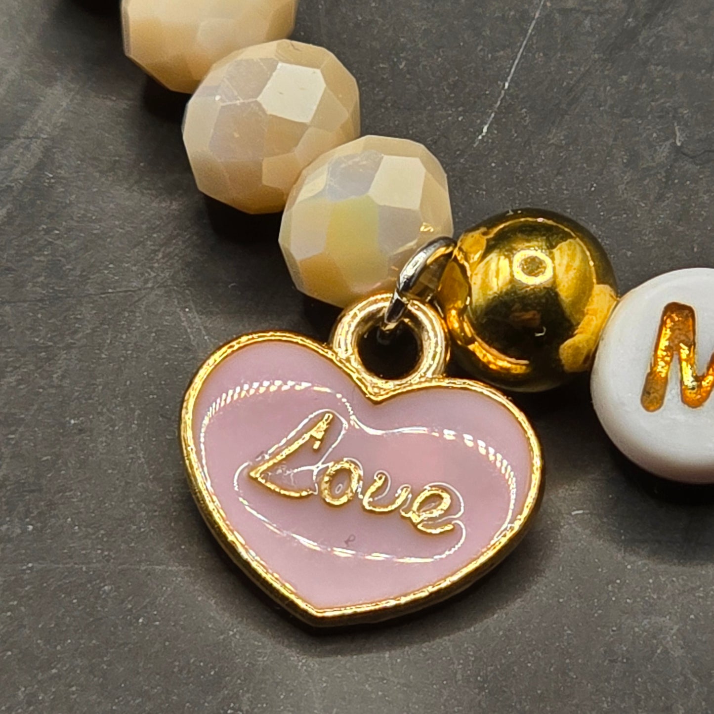 Mum Love Charm Beaded Bracelet