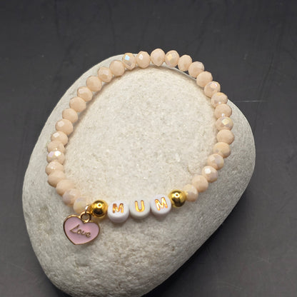Mum Love Charm Beaded Bracelet