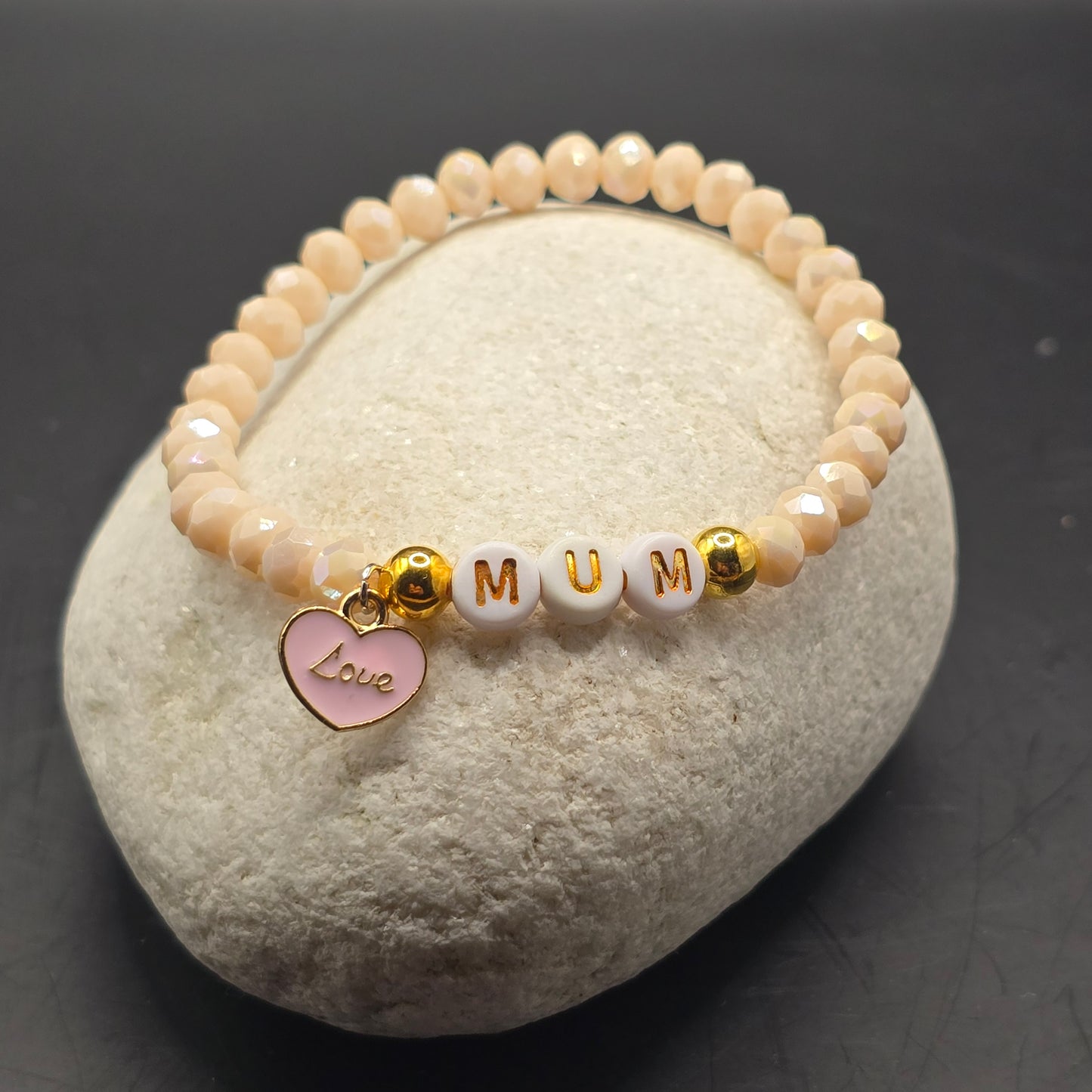 Mum Love Charm Beaded Bracelet