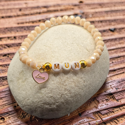 Mum Love Charm Beaded Bracelet