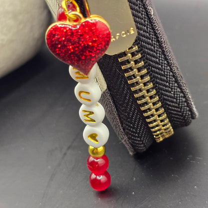Mum Heart Zipper Pull Charm