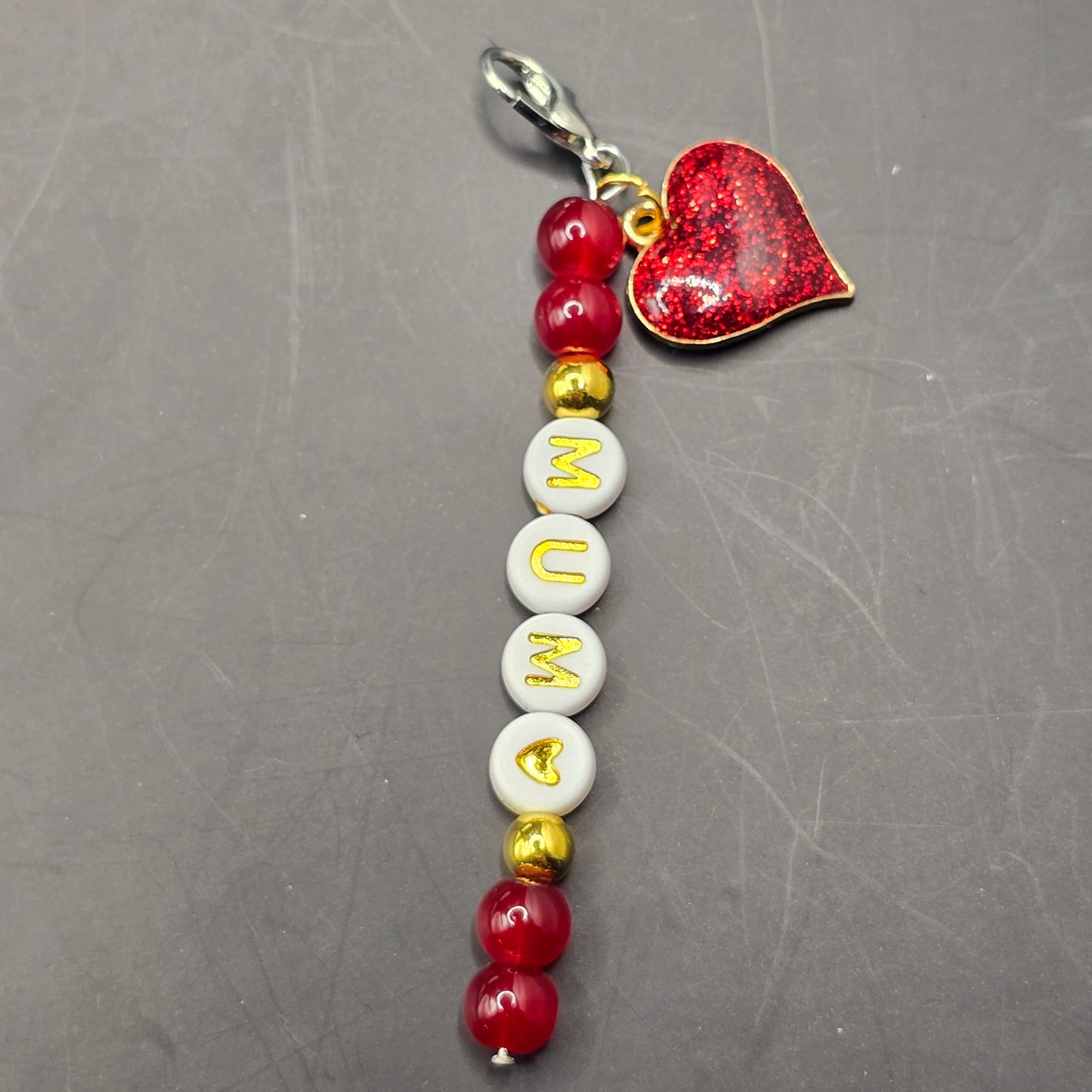 Mum Heart Zipper Pull Charm