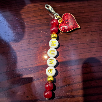 Mum Heart Zipper Pull Charm