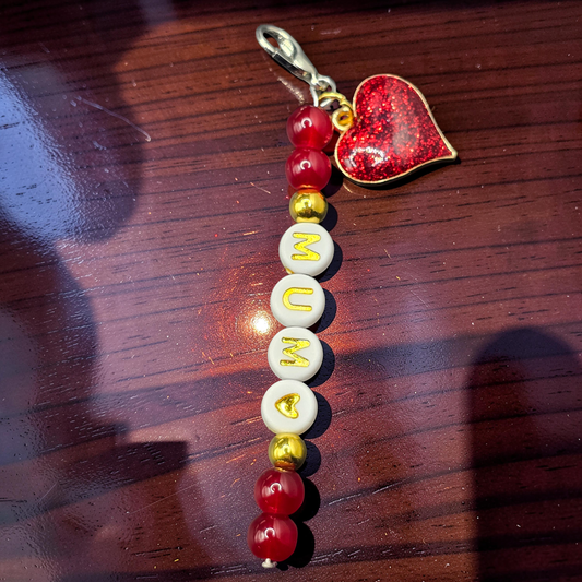 Mum Heart Zipper Pull Charm