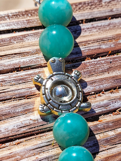 Sea Turtle Elastic Wraparound Bookmark - Turquoise beaded placeholder
