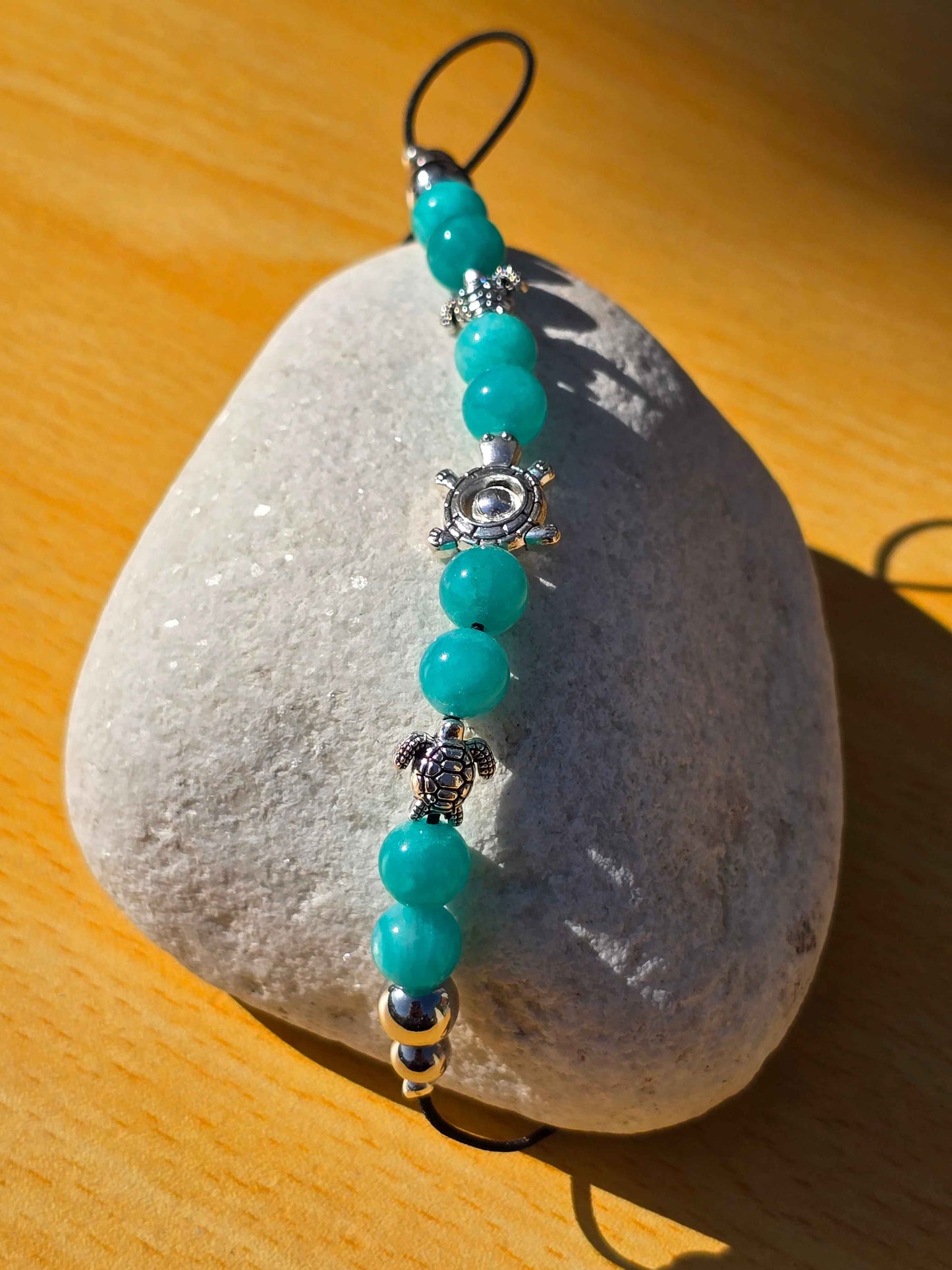 Sea Turtle Elastic Wraparound Bookmark - Turquoise beaded placeholder
