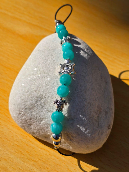 Sea Turtle Elastic Wraparound Bookmark - Turquoise beaded placeholder