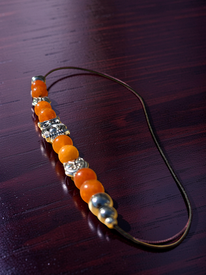 Handmade Elastic Wraparound Bookmark - Beaded Owl Charm Book Thong