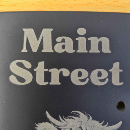 Highland Cow Slate House Sign with House Number and Street