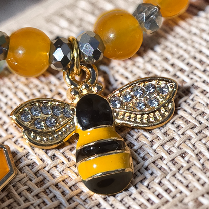 Bee & Honeycomb Wine Glass Charms (Set of 4)