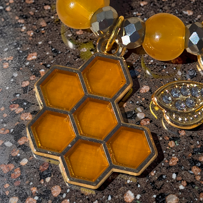 Bee & Honeycomb Wine Glass Charms (Set of 4)