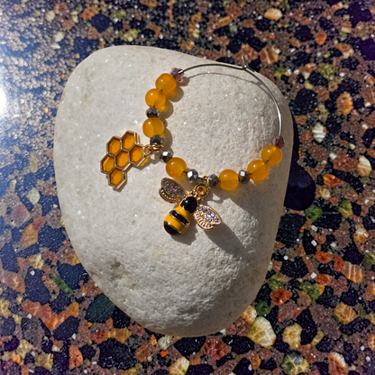 Bee & Honeycomb Wine Glass Charms (Set of 4)