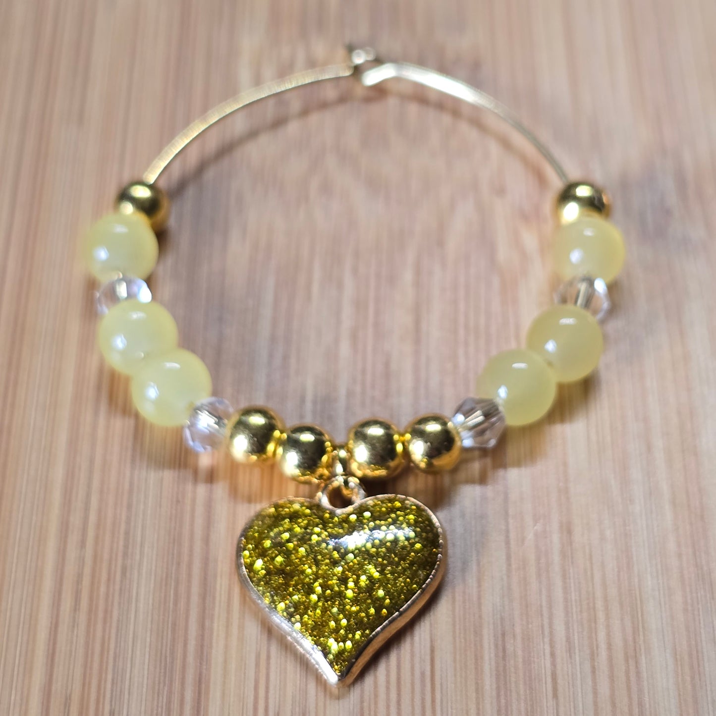 Glitter Heart Wine Glass Charms - Set of 4
