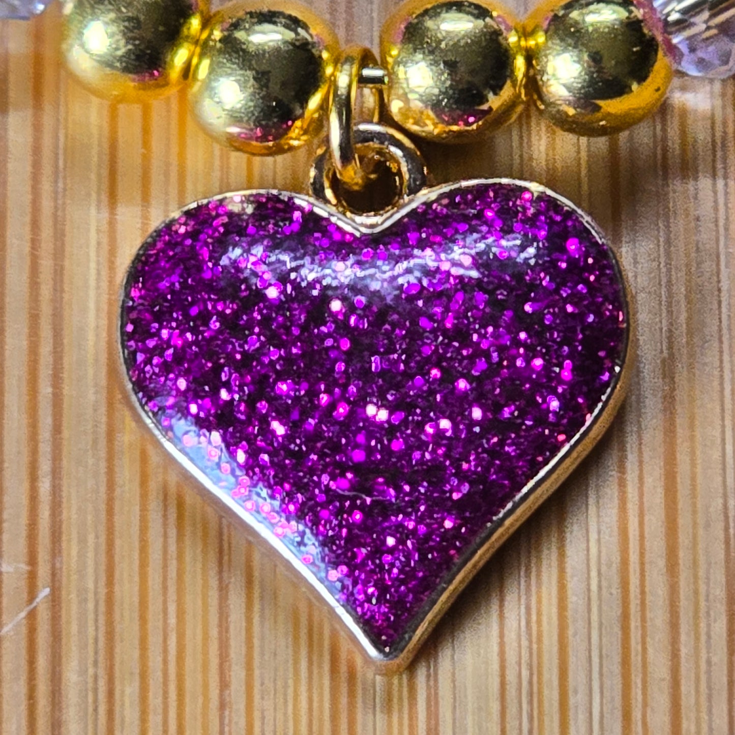 Glitter Heart Wine Glass Charms - Set of 4