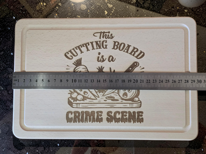Vegetable Crime Scene Beech Wood Chopping Board 30cm x 20cm