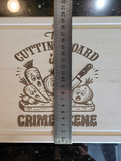 Vegetable Crime Scene Beech Wood Chopping Board 30cm x 20cm