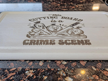 Vegetable Crime Scene Beech Wood Chopping Board 30cm x 20cm