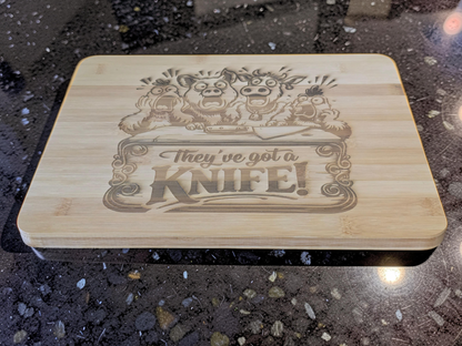 They've got a Knife! Bamboo Chopping Board 30cmx24cm