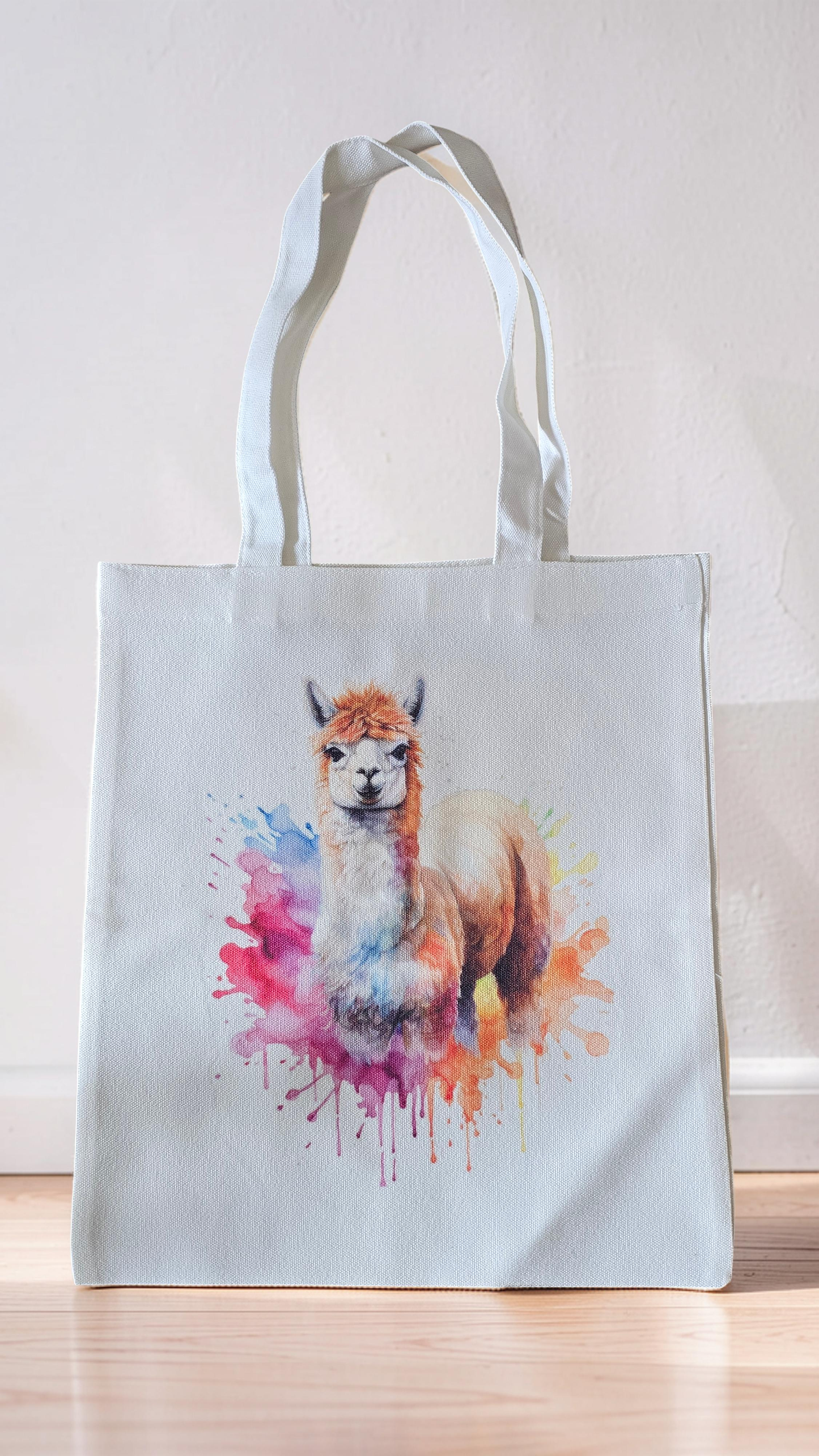 Colour Splash Alpaca Canvas Tote Bag